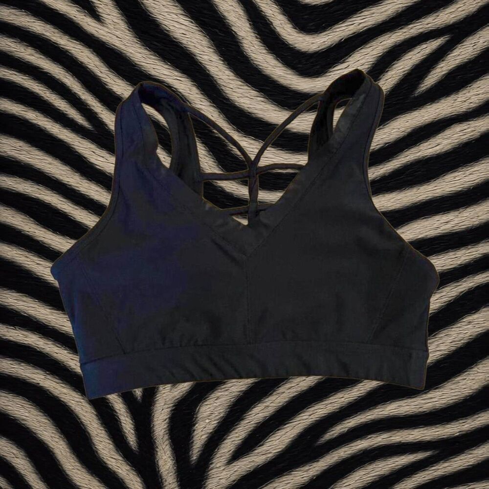 Avia Black Strappy Back Sports Bra β Size M